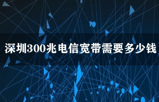 深圳300兆电信宽带需要多少钱